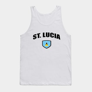 St Lucia National National Flag Shield Tank Top